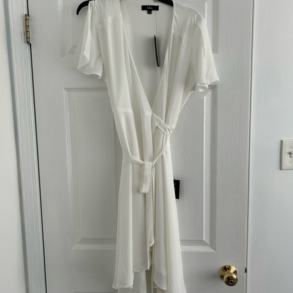 White Wrap Dress from Lulus